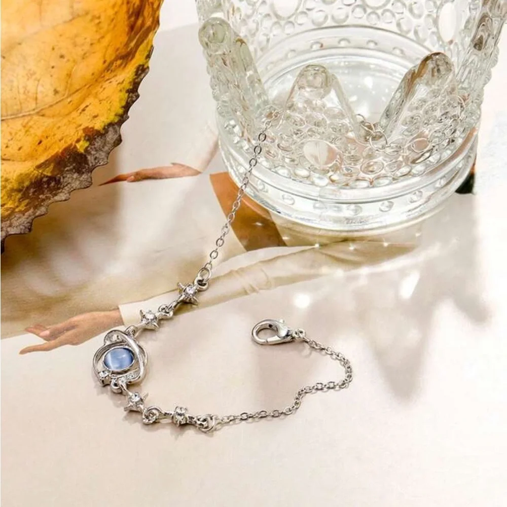 ⚠️Clearance Galaxy Blue Planet Pendant Silver Bracelet - Picture 2 of 5